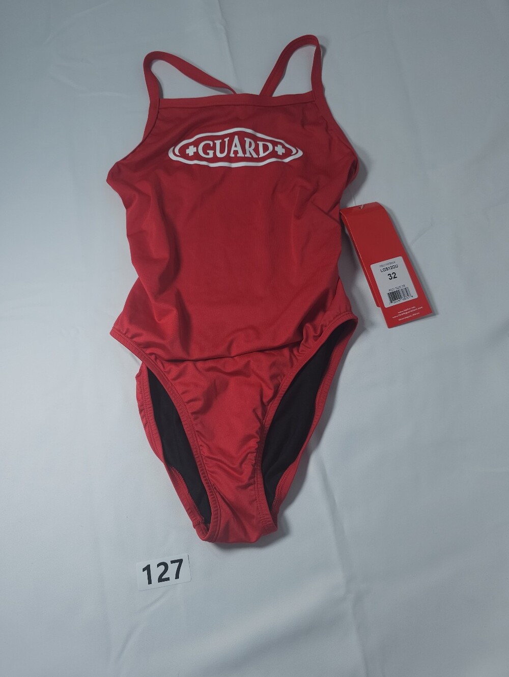 Guard Logo Red Women's One-Piece Swimsuit